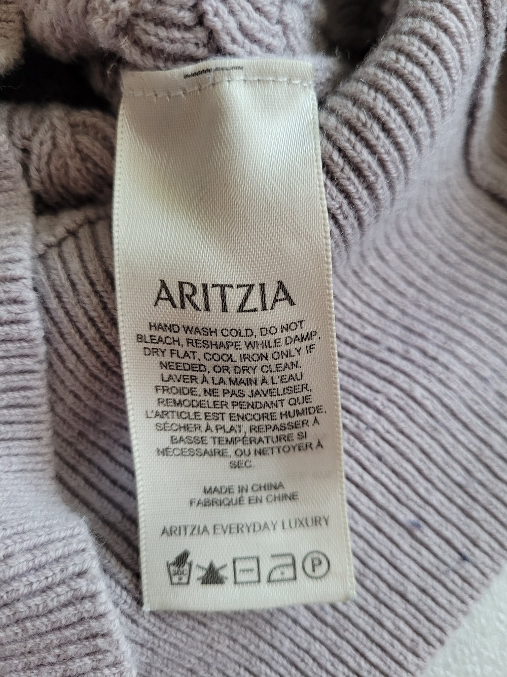 Wilfred Dear Merino Blend Faux wrap sweater Lavender Large Soft Girl - Picture 11 of 12